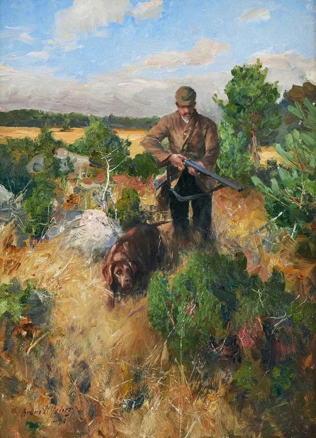 Cazador con su perro - Bruno Liljefors