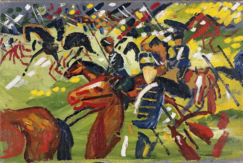 Hussardos en salida - August Macke