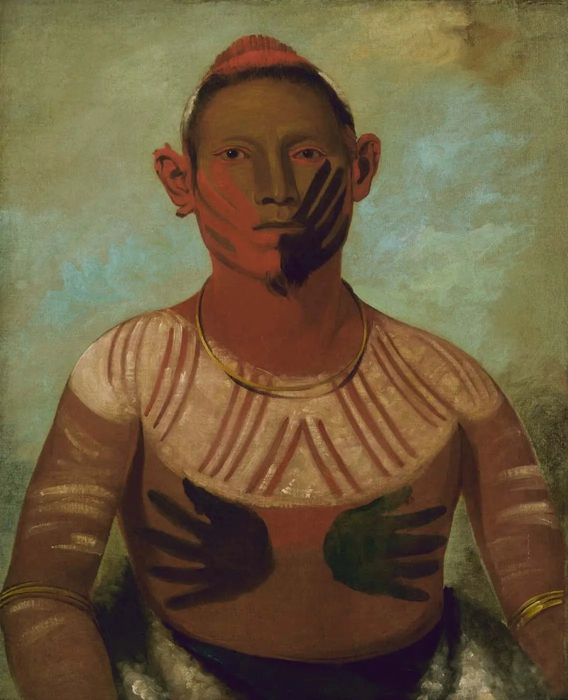 I-o-wáy, uno de los principales guerreros de Black Hawk - George Catlin
