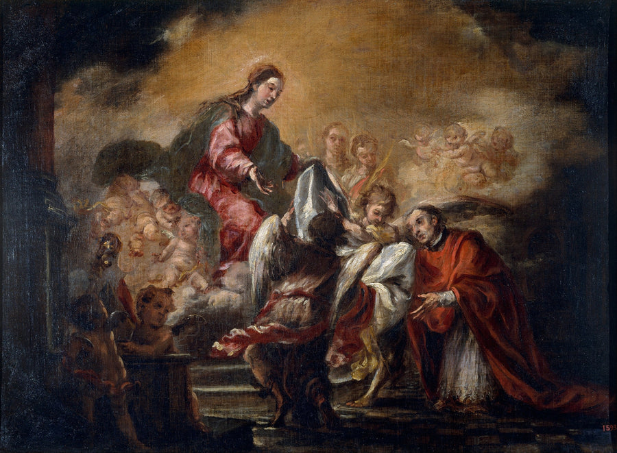 Impresión de la casulla sobre san Ildefonso - Juan de Valdés Leal
