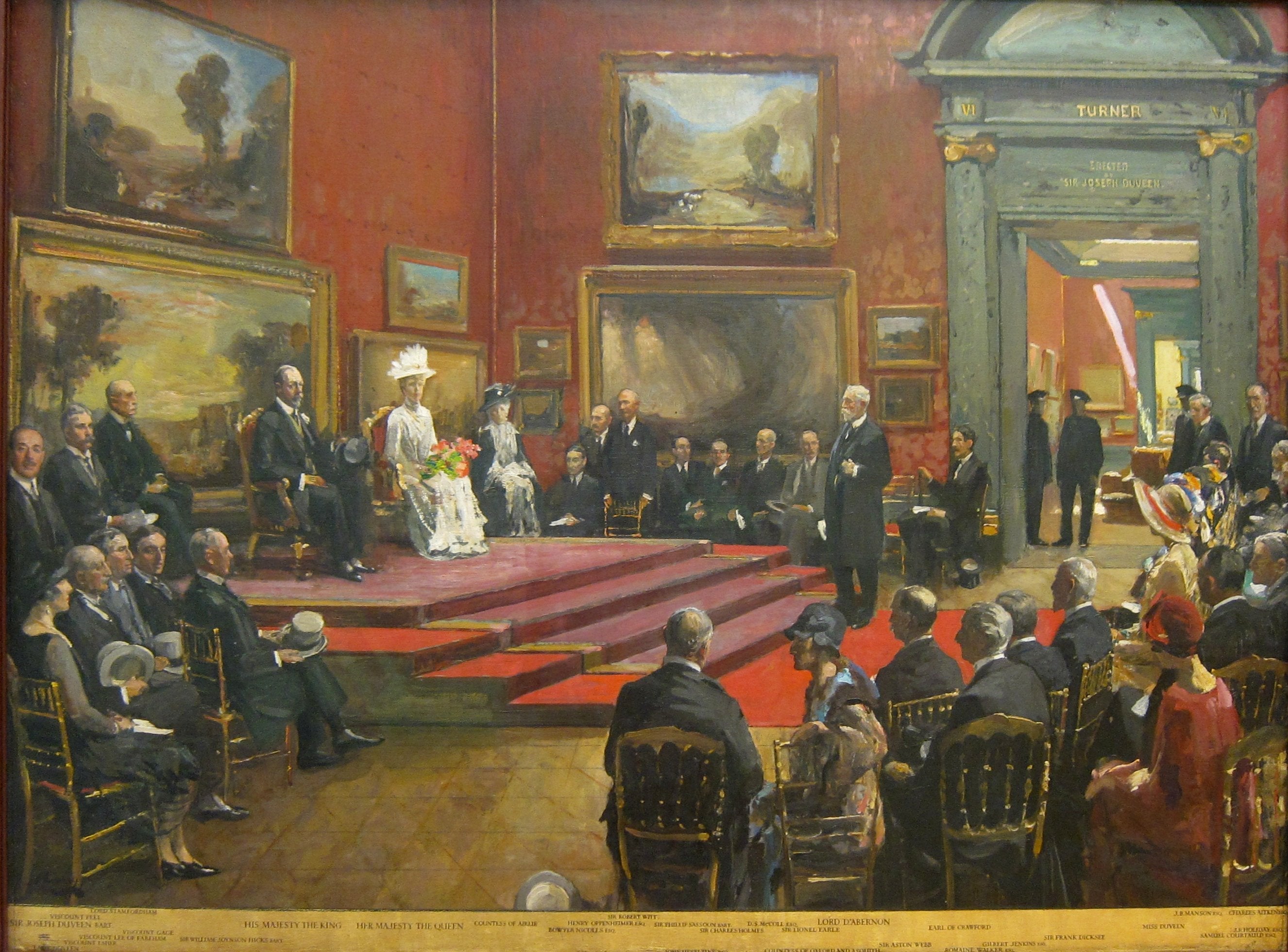 Inauguration des galeries Modern Foreign et Sargent à la Tate Gallery, le 26 juin 1926 - John Lavery image 1 reproduction artisanale de tableau
