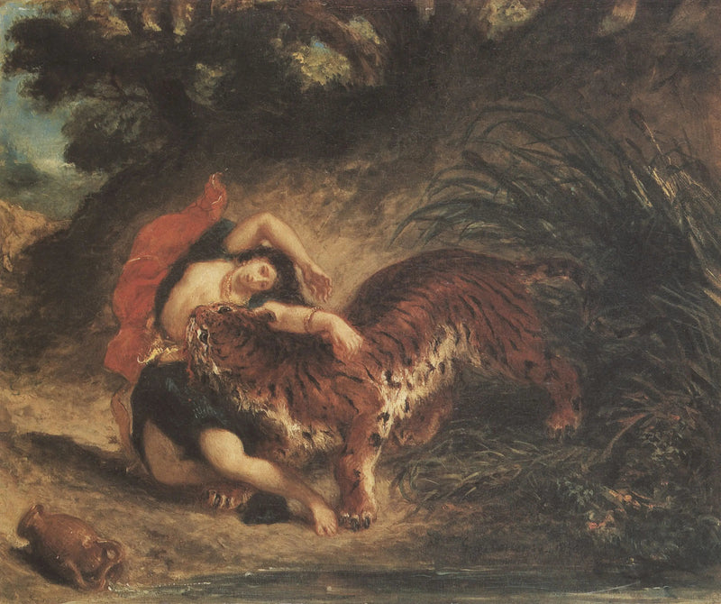 India mordida por un tigre - Eugène Delacroix