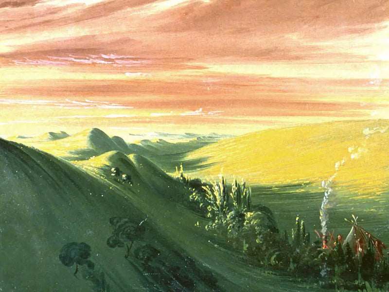 Indios nómadas al atardecer, Alto Misisipi - George Catlin