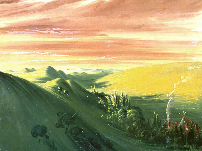 Indios nómadas al atardecer, Alto Misisipi - George Catlin