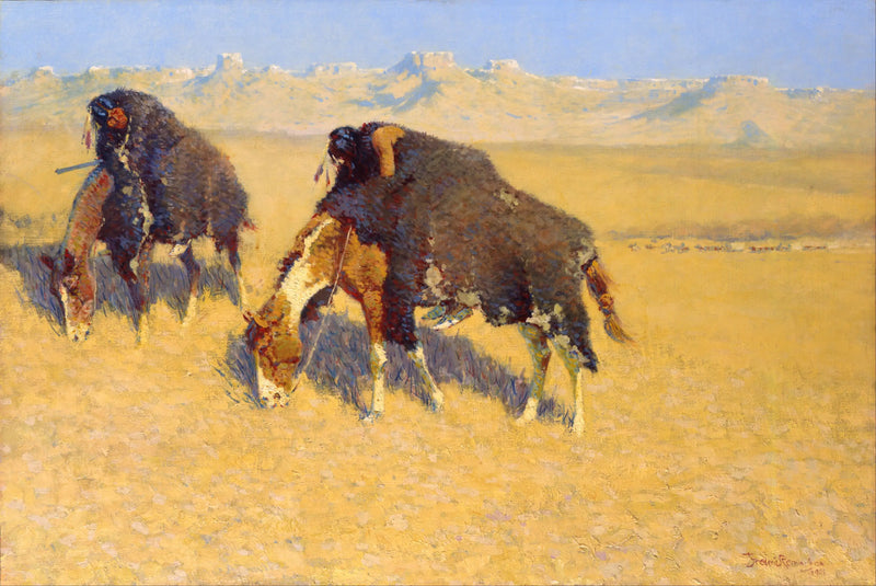 Indios simulando bisontes - Frederic Remington