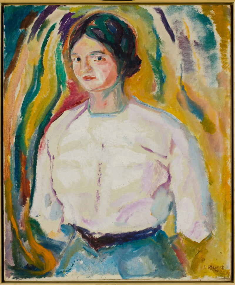 Ingeborg con las manos detrás de la espalda - Edvard Munch