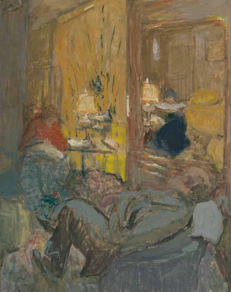 Interior con tres personajes - Édouard Vuillard