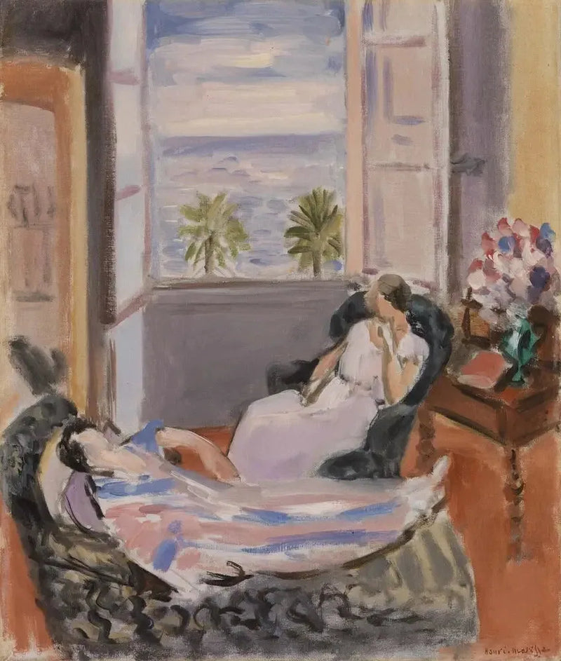 Interior con dos personajes, ventana abierta (Interior con dos personajes, ventana abierta) - Henri Matisse