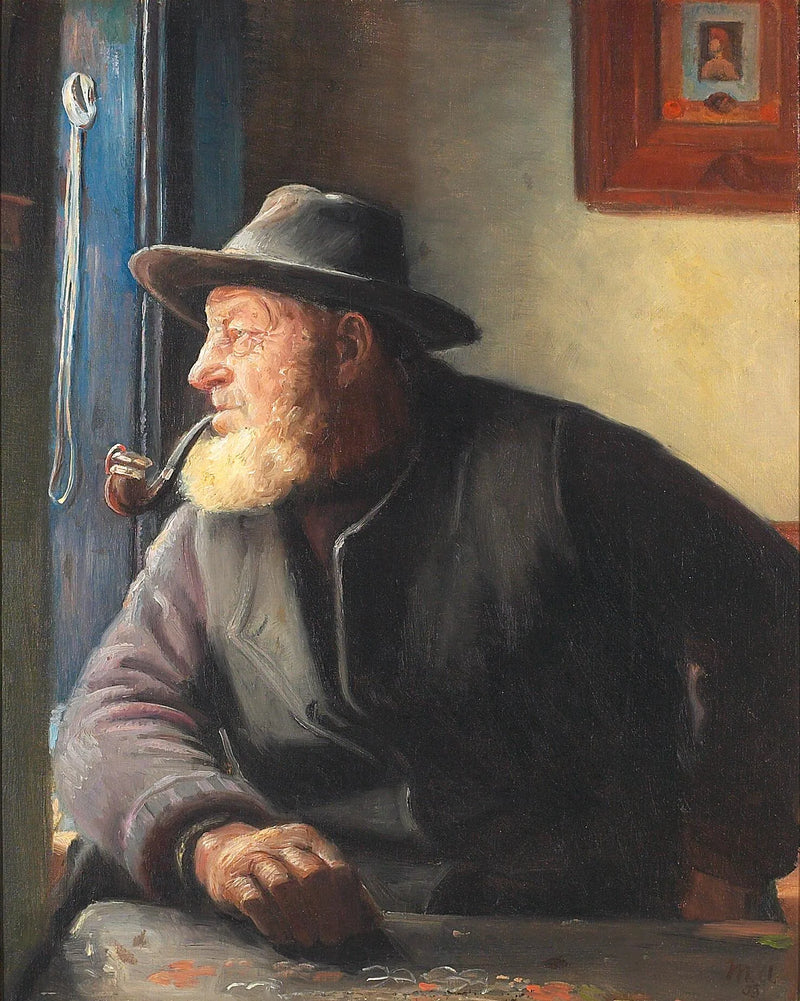 Interior con el pescador Ole Svendsen en la ventana. - Michael Peter Ancher
