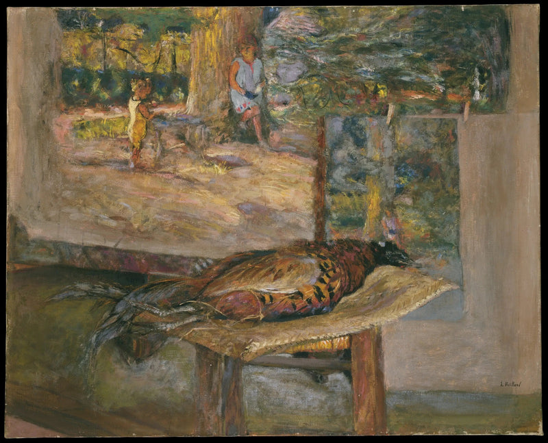 Interior con pinturas y faisán - Édouard Vuillard