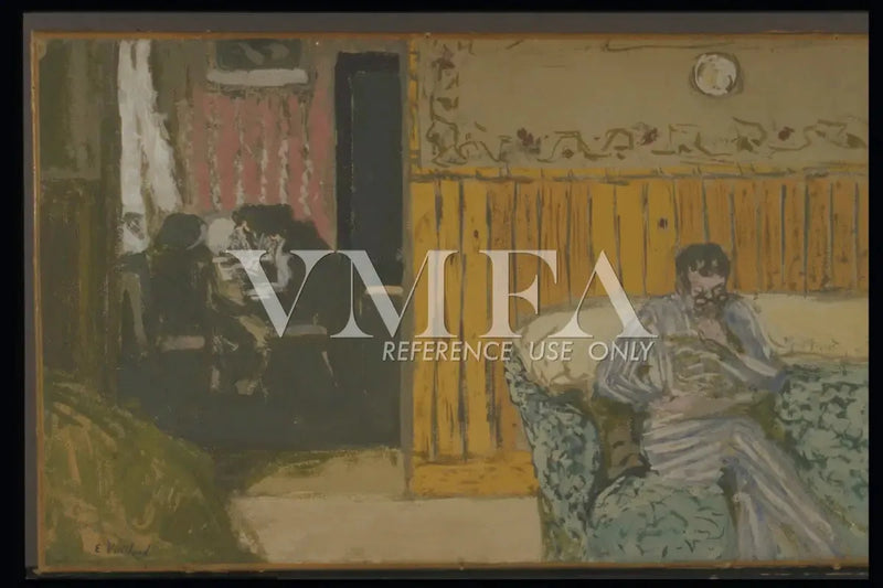 Interior con un hombre leyendo - Édouard Vuillard
