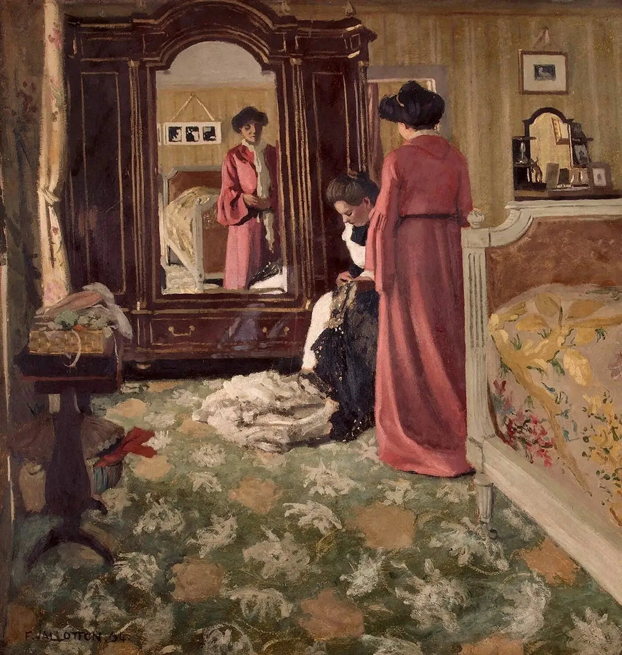 Interior, habitación con dos personajes - Félix Vallotton