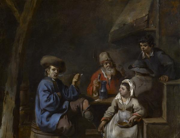 Intérieur d'une auberge - Sébastien Bourdon image 1 reproduction de peinture à l’huile