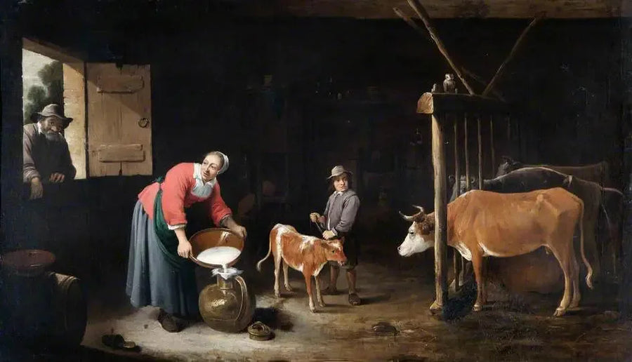 Interior de un establo - David Teniers el Joven