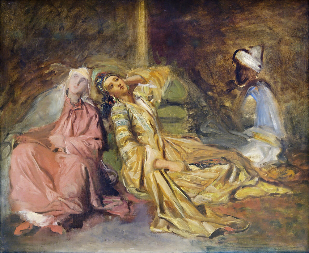 Intérieur de harem - Théodore Chassériau image 1 copie peinte à la main à l’huile