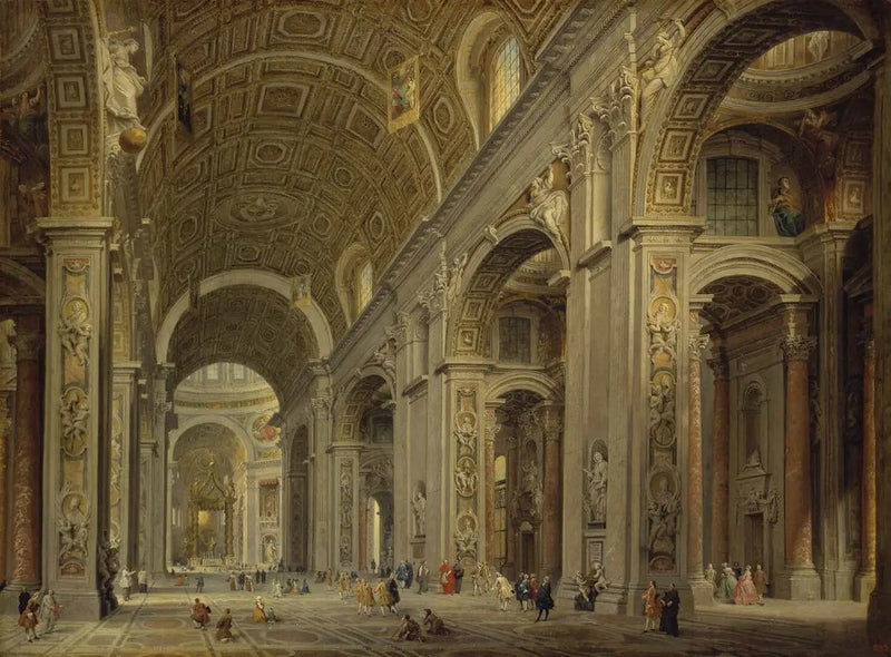 Interior de la catedral de San Pedro en Roma - Giovanni Paolo Panini
