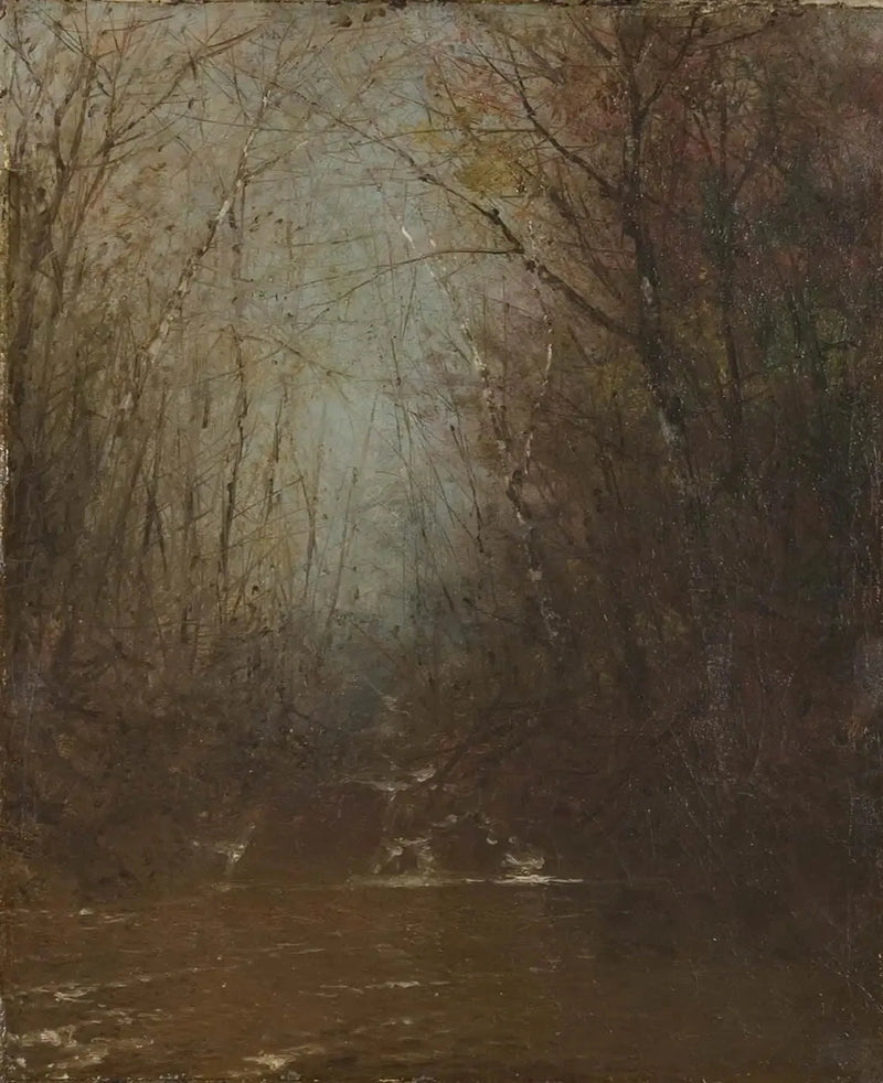 Interior del bosque con arroyo - John Frederick Kensett