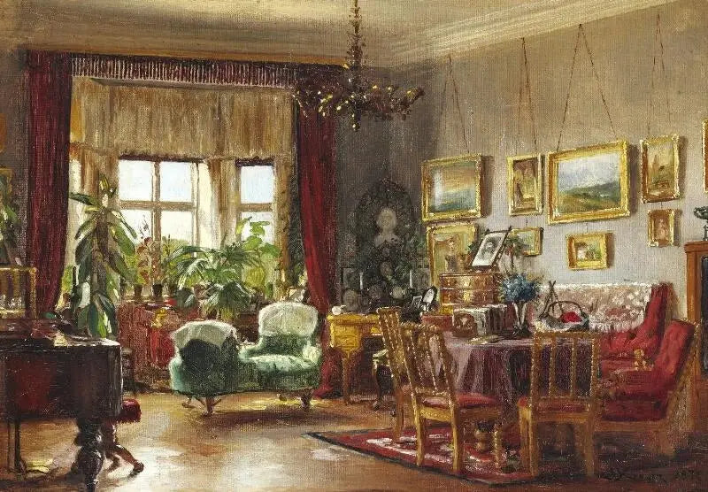 Interior de la casa de la infancia del artista en Strandgade 30 en Christianshavn, - Peder Severin Krøyer