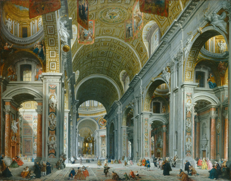 Interior de San Pedro, Roma - Giovanni Paolo Panini