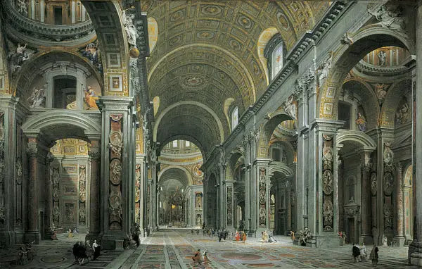 Interior de San Pedro, Roma - Giovanni Paolo Panini