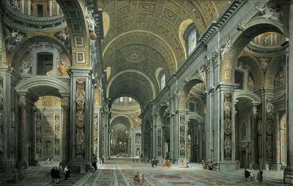 Interior de San Pedro, Roma - Giovanni Paolo Panini