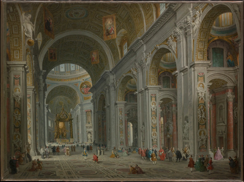 Interior de San Pedro, Roma - Giovanni Paolo Panini