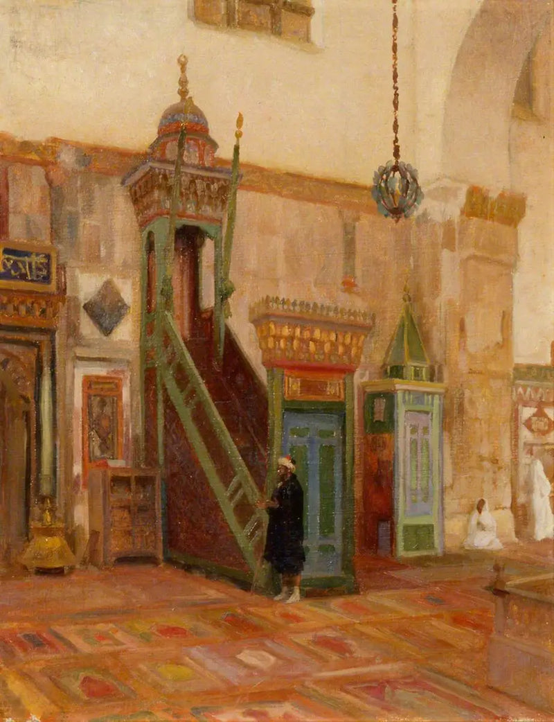 Interior de una mezquita o el Mimbar de la Gran Mezquita de Damas - Frederic Leighton
