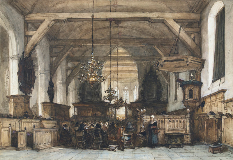 Intérieur de l'église du Pays de Maas - Johannes Bosboom