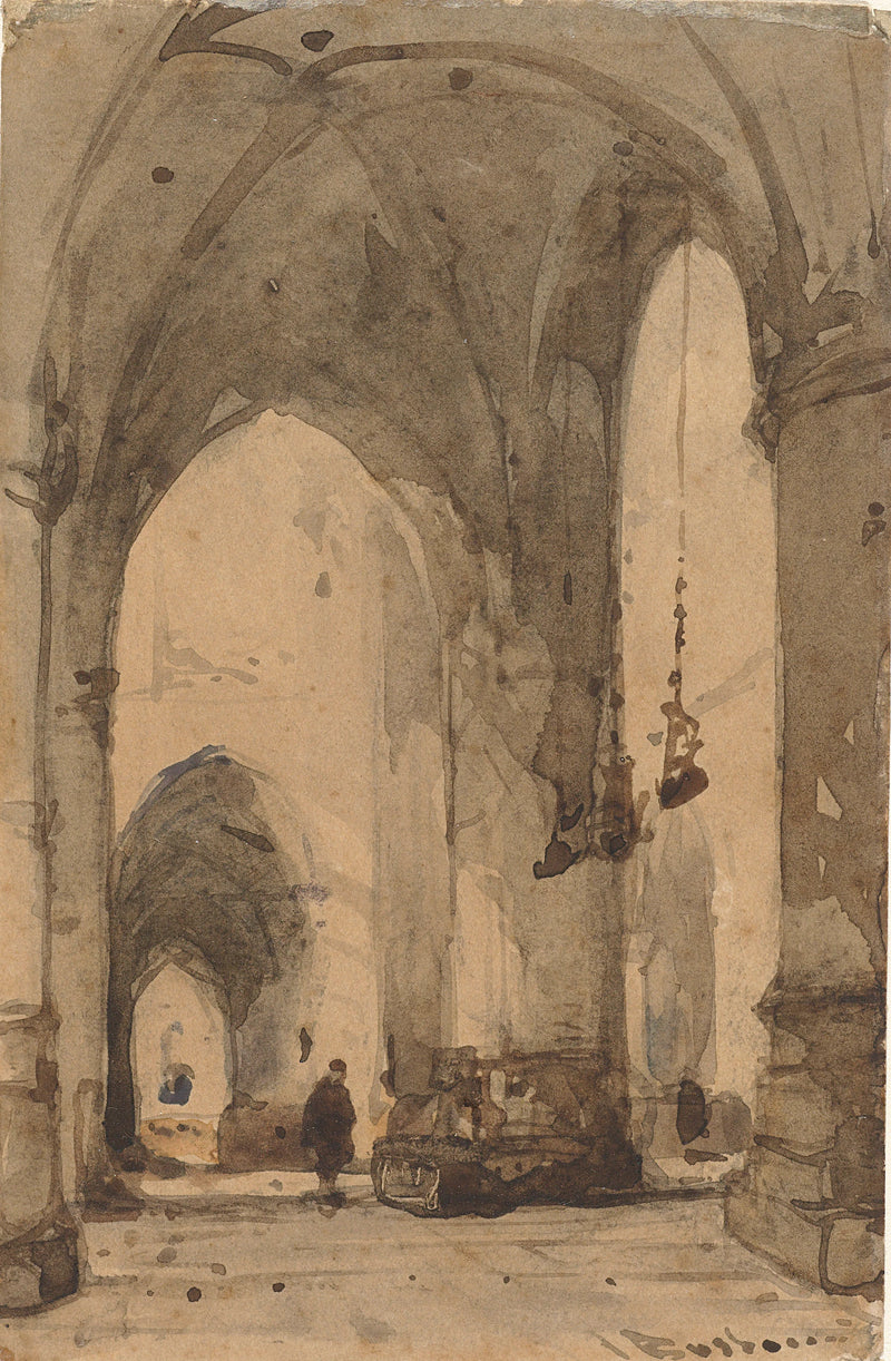 Intérieur de l'église Saint-Bavon à Haarlem - Johannes Bosboom