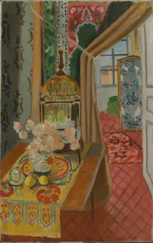 Interior, flores y periquitos - Henri Matisse