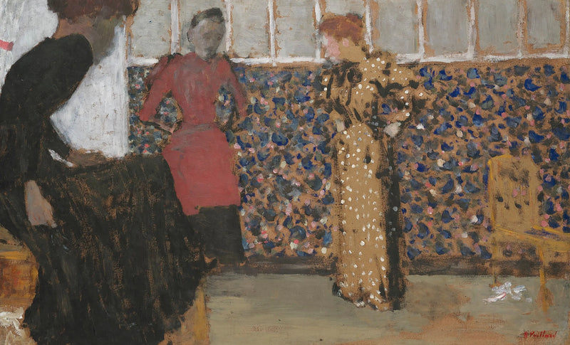Interior, tres mujeres en conversación - Édouard Vuillard