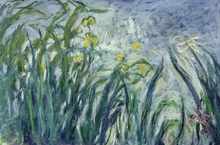 Iris amarillos y morados - Claude Monet