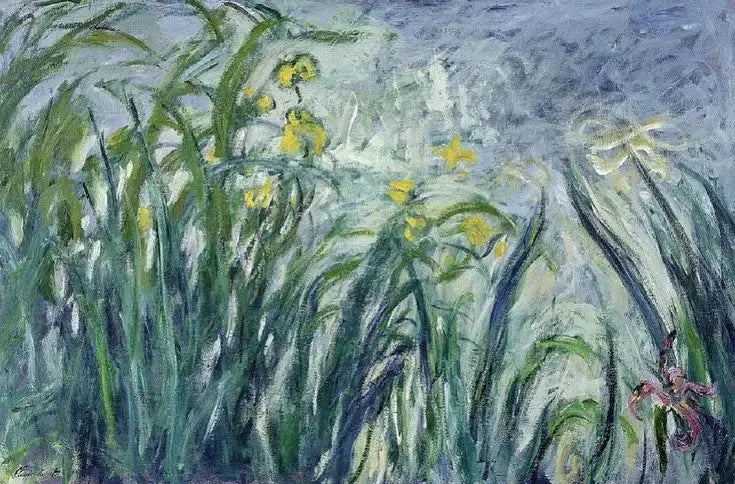 Iris amarillos y morados - Claude Monet