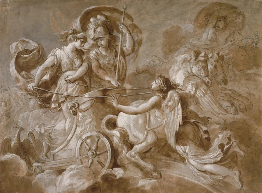 Iris acercándose a Atenea y Hera - Louis Jean François Lagrenée