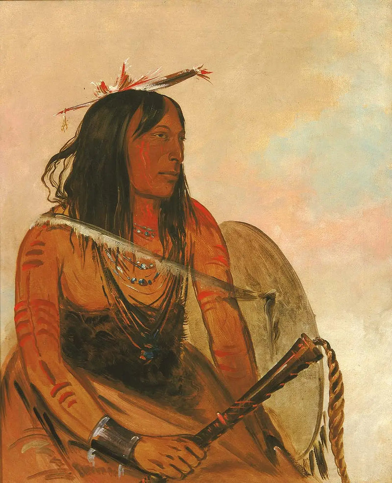 Ish-a-ró-yeh, Aquel que lleva un lobo, un valiente distinguido - George Catlin