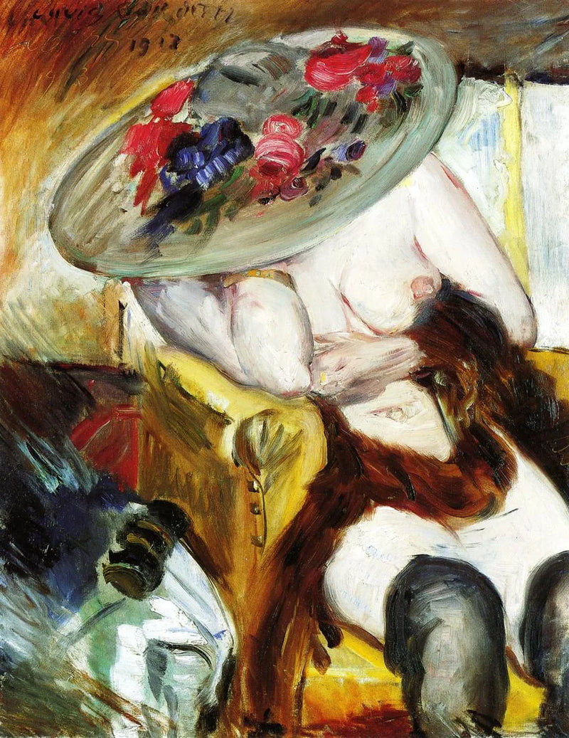Italienerin in gelbem Stuhl - Lovis Corinth