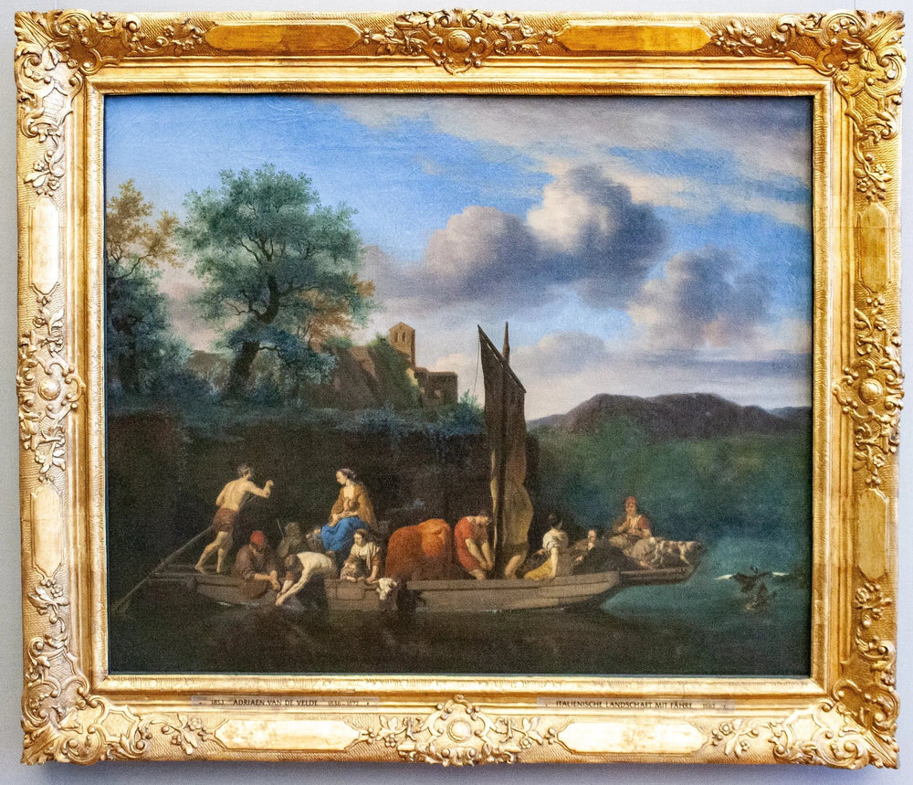 Italienische Landschaft mit Fähre - Adriaen van de Velde image 1 copie de tableau peinte à la main