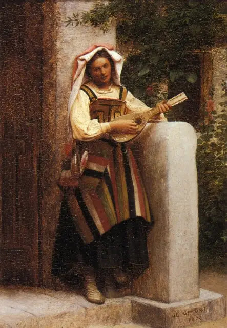 Italiana tocando la mandolina - Jean-Léon Gérôme