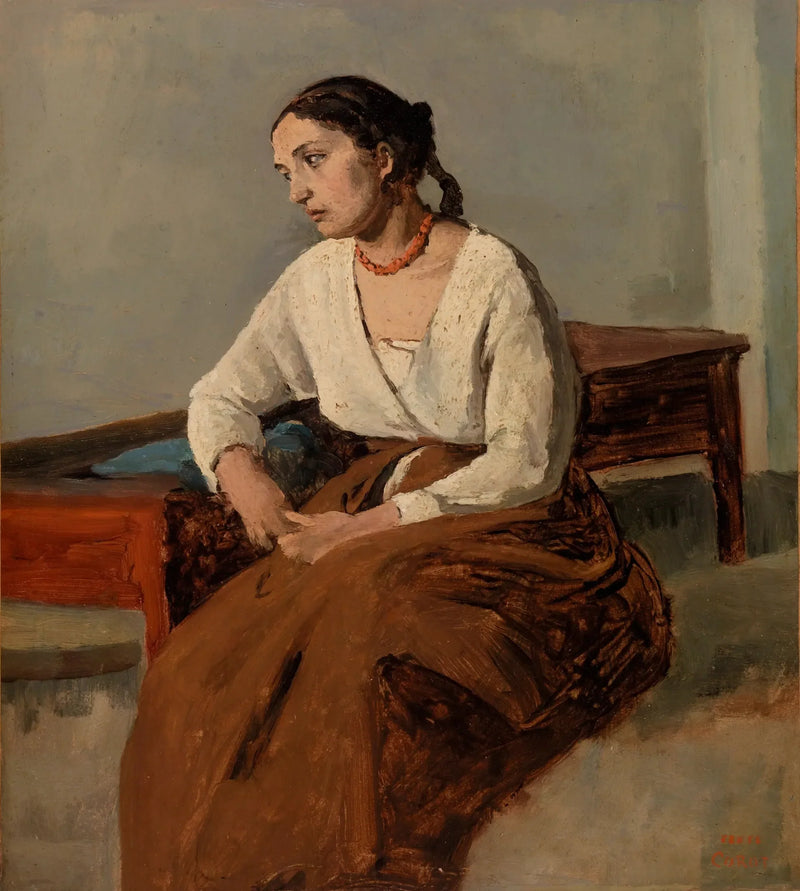 Melancólica italiana (Roma) - Jean-Baptiste Camille Corot