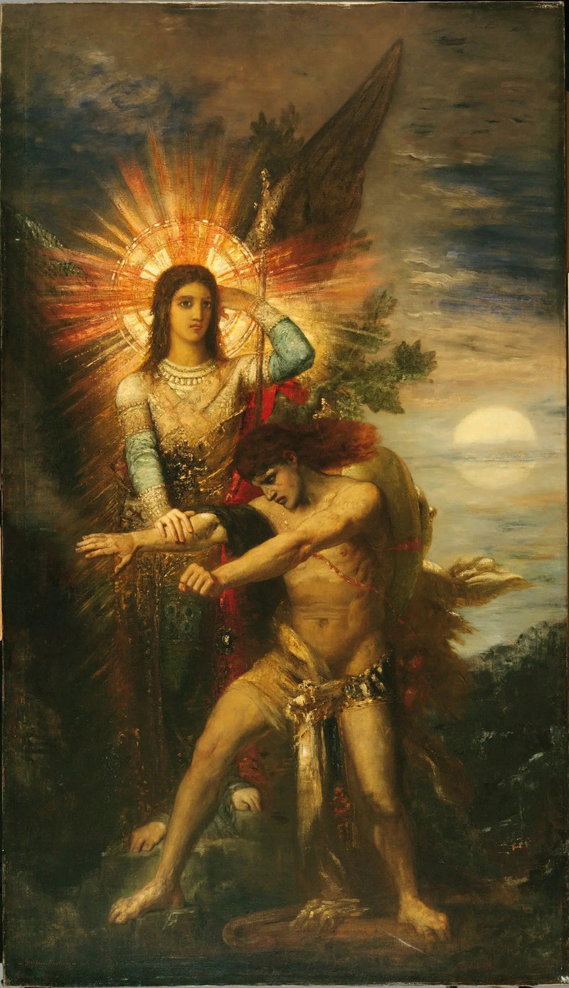 Jacob y el ángel - Gustave Moreau