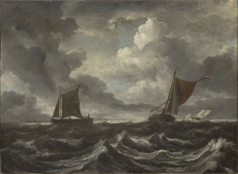 Bateaux sur une mer orageuse - Jacob van Ruisdael