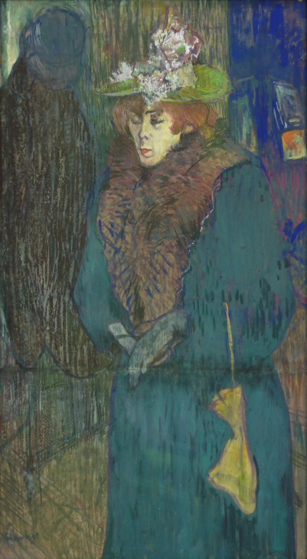 Jane Avril arrivant au Moulin Rouge - Henri de Toulouse-Lautrec image 1 copie de tableau peinte à la main