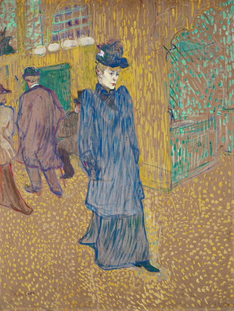 Jane Avril saliendo del Moulin-Rouge - Henri de Toulouse-Lautrec