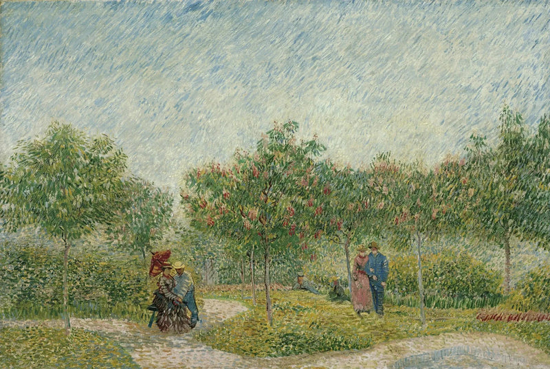 Jardín en Montmartre con amantes - Vincent van Gogh