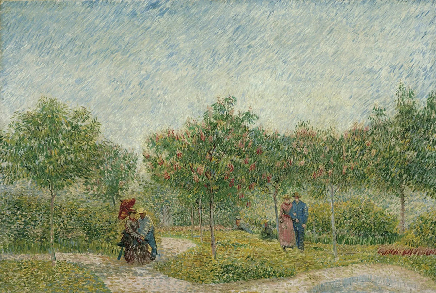 Jardín en Montmartre con amantes - Vincent van Gogh