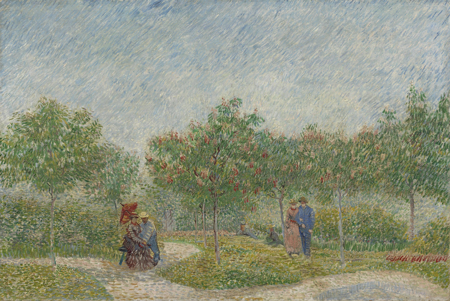 Jardín en Montmartre con amantes - Vincent van Gogh