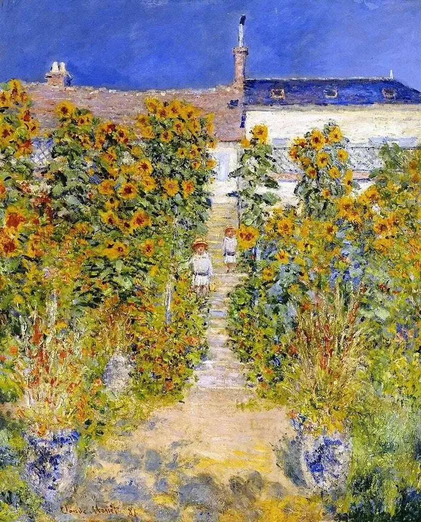 El jardín del artista en Vétheuil W684 - Claude Monet