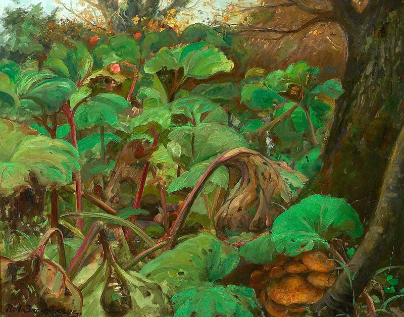 Jardín de ruibarbo en Herlufsholm. - H. A. Brendekilde