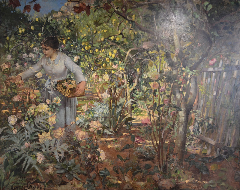 Jardín de rosas en Mónaco - Henri-Edmond Cross