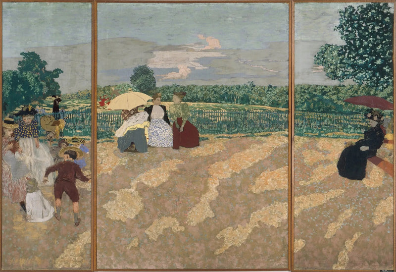 Jardines públicos: la conversación, las niñeras, el sombrero rojo - Édouard Vuillard